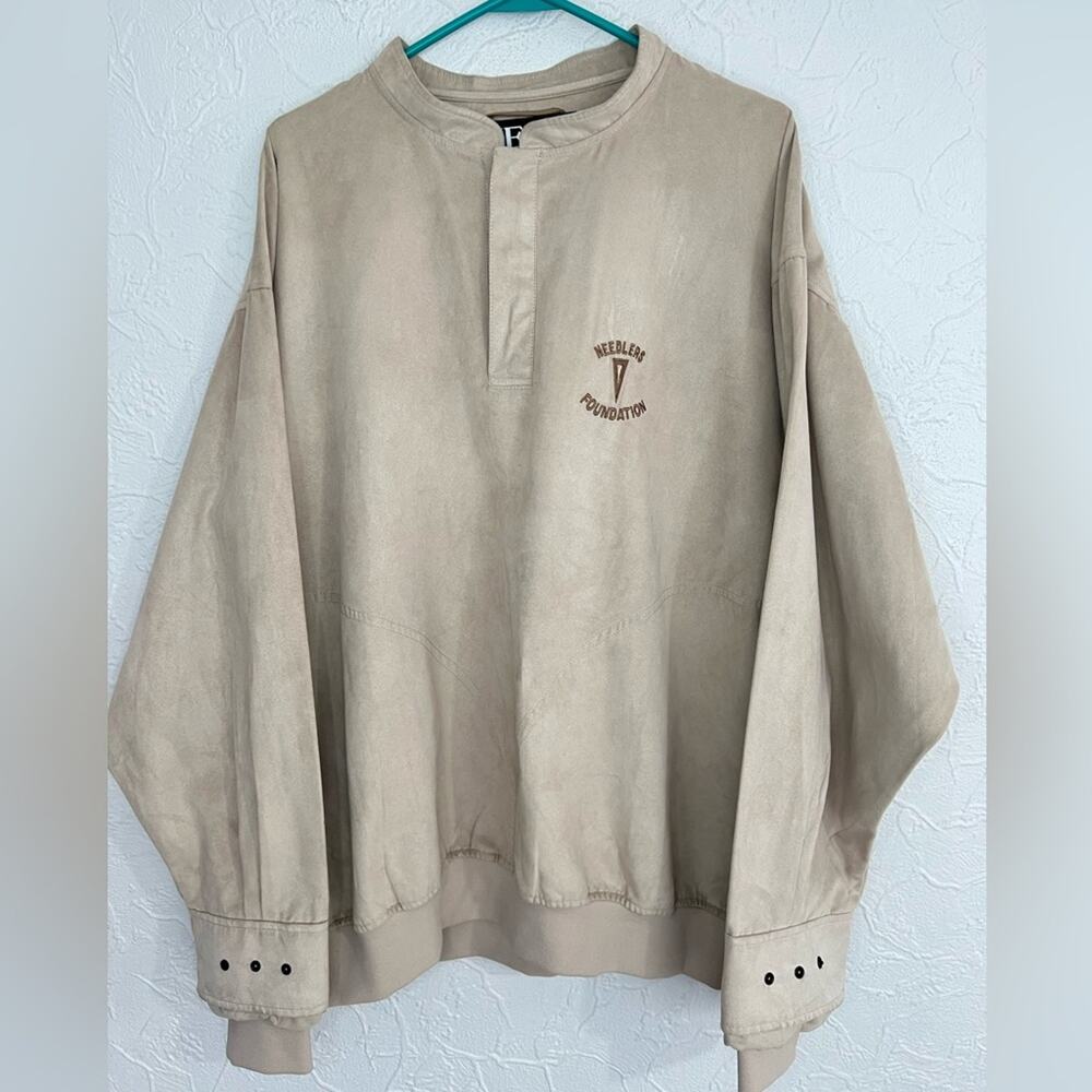 Zero Restriction Golf Outerwear Microsuede Pullover Windshirt Tan MENS XL NWT
